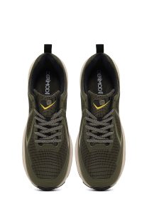 کتونی مردانه پارچه‌ای خاکی بندی زیره ضخیم دری مد