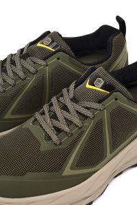 کتونی مردانه پارچه‌ای خاکی بندی زیره ضخیم دری مد