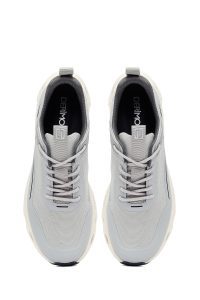 کتونی مردانه پارچه‌ای طوسی بندی زیره ضخیم دری‌مد