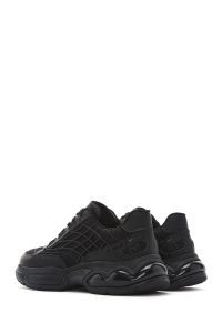 کتونی مردانه پارچه‌ای مشکی بنددار زیره ضخیم دری مد