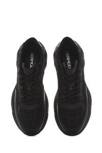 کتونی مردانه پارچه‌ای مشکی بنددار زیره ضخیم دری مد