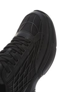 کتونی مردانه پارچه‌ای مشکی بنددار زیره ضخیم دری مد