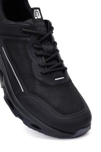 کتونی مردانه پارچه‌ای مشکی بندی زیره ضخیم دری‌مد