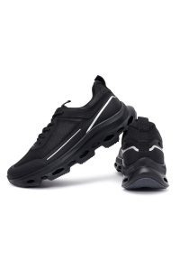 کتونی مردانه پارچه‌ای مشکی بندی زیره ضخیم دری‌مد