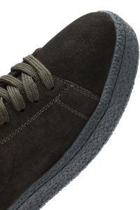 کتونی مردانه چرم جیر سبز زیتونی بنددار دری مد