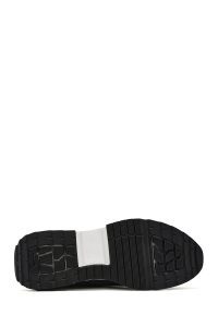 کتونی مردانه چرم جیر سرمه‌ای بنددار زیره ضخیم دری مد