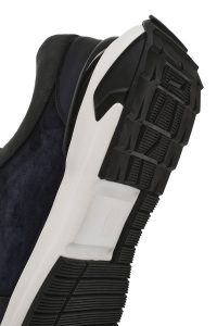 کتونی مردانه چرم جیر سرمه‌ای بنددار زیره ضخیم دری مد