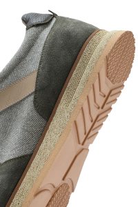 کتونی مردانه چرم سبز زیتونی بنددار کژوال دری مد