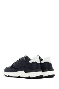 کتونی مردانه چرم سرمه‌ای بنددار زیره ضخیم دری مد