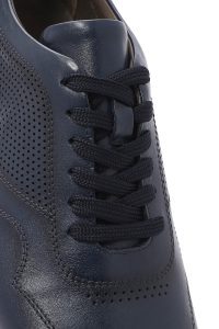 کتونی مردانه چرم سرمه‌ای بنددار زیره ضخیم دری مد