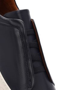 کتونی مردانه چرم سرمه‌ای کش‌دار دری مد