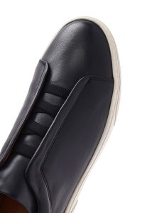 کتونی مردانه چرم سرمه‌ای کش‌دار دری مد