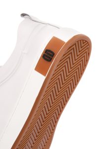 کتونی مردانه چرم سفید بند دار دری مد