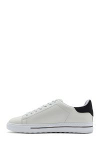 کتونی مردانه چرم سفید بنددار دری مد