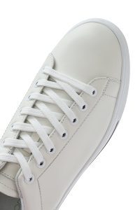 کتونی مردانه چرم سفید بنددار دری مد