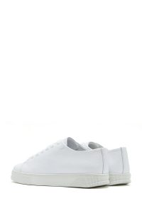 کتونی مردانه چرم سفید بنددار دری مد