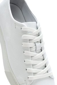 کتونی مردانه چرم سفید بنددار دری مد