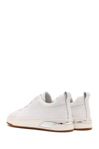 کتونی مردانه چرم سفید بنددار دری مد