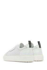 کتونی مردانه چرم سفید بنددار دری مد