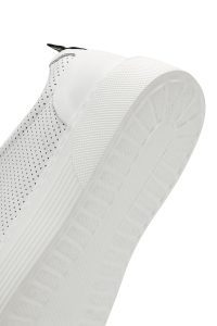 کتونی مردانه چرم سفید بنددار دری مد