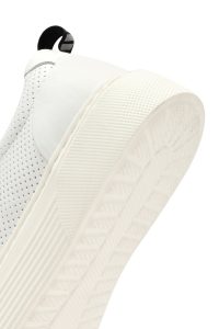 کتونی مردانه چرم سفید بنددار دری مد