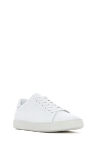 کتونی مردانه چرم سفید بنددار دری مد