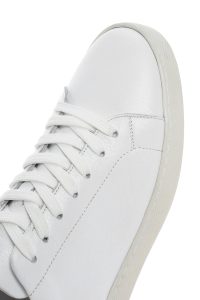 کتونی مردانه چرم سفید بنددار دری مد