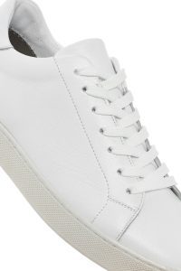 کتونی مردانه چرم سفید بنددار دری مد