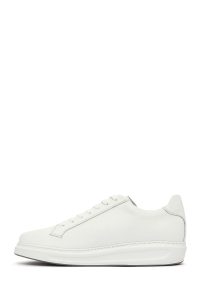 کتونی مردانه چرم سفید بنددار دری مد