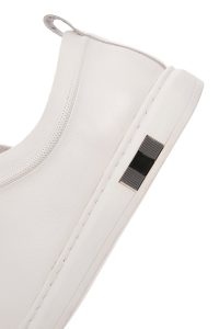 کتونی مردانه چرم سفید بنددار دری مد