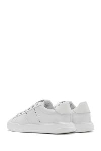 کتونی مردانه چرم سفید بنددار دری مد