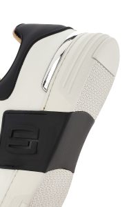 کتونی مردانه چرم سفید بنددار زیره ضخیم دری مد