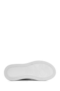 کتونی مردانه چرم سفید بنددار زیره ضخیم دری مد