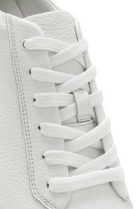 کتونی مردانه چرم سفید بنددار زیره ضخیم دری مد