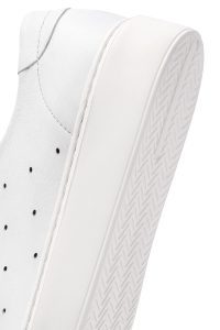 کتونی مردانه چرم سفید بنددار زیره ضخیم دری مد