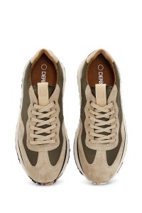 کتونی مردانه چرم شتری بنددار دری مد