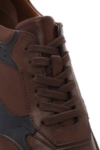 کتونی مردانه چرم عسلی بنددار دری مد