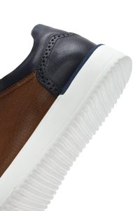 کتونی مردانه چرم عسلی بنددار دری مد