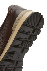 کتونی مردانه چرم قهوه‌ای بنددار روزمره دری مد