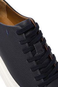 کتونی مردانه چرم لاجوردی بنددار زیره ضخیم دری مد