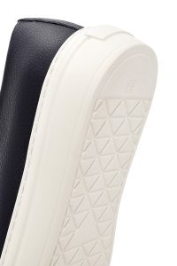 کتونی مردانه چرم لاجوردی بنددار زیره ضخیم دری مد