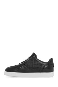 کتونی مردانه چرم مشکی بنددار دری مد