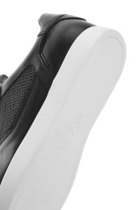 کتونی مردانه چرم مشکی بنددار دری مد