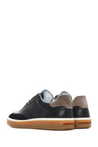 کتونی مردانه چرم مشکی بنددار دری مد