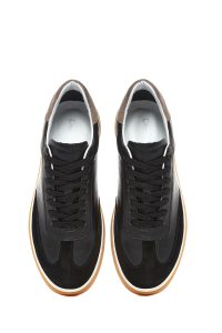 کتونی مردانه چرم مشکی بنددار دری مد