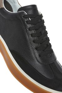 کتونی مردانه چرم مشکی بنددار دری مد