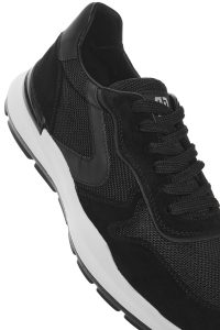 کتونی مردانه چرم مشکی بنددار دری مد