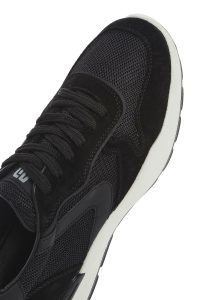 کتونی مردانه چرم مشکی بنددار دری مد