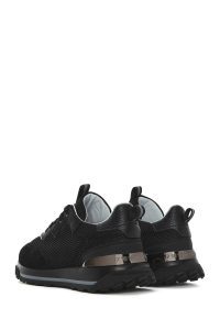 کتونی مردانه چرم مشکی بنددار دری مد