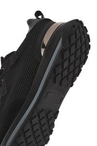 کتونی مردانه چرم مشکی بنددار دری مد